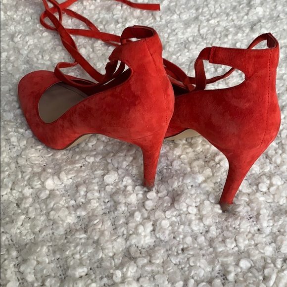 BCBG Red Tie Up Heels - Picture 4 of 5